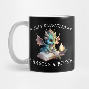 Easily Distracted By Dragons And Books Introvert Shirt Mug